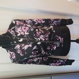 A.N.A floral satin bomber jacket